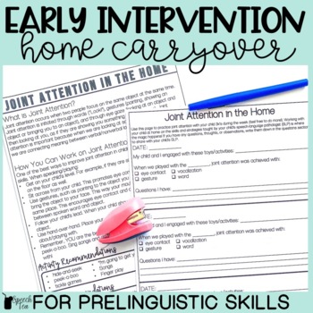 Preview of Early Intervention Handouts & Carryover Activities for Prelinguistic Skills