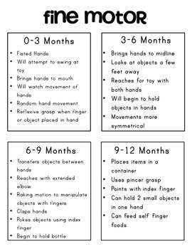 Early Intervention Motor Milestones by Pink Oatmeal -Movement for the