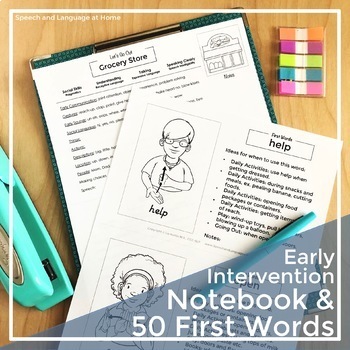 Preview of Early Intervention Parent Handouts Notebook and 50 First Words Bundle