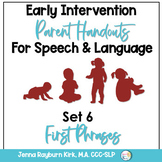 Early Intervention Parent Handouts for Speech Therapy Set 