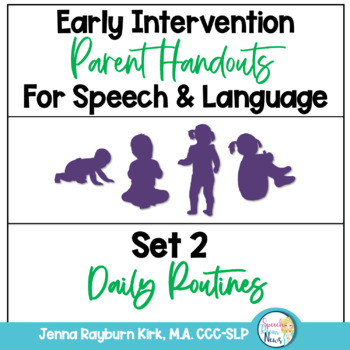 Preview of Early Intervention Parent Handouts for Speech and Language Development Set 2