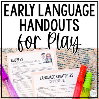 Preview of Early Intervention Play-Based Language Coaching Handouts - Speech Therapy