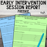 FREE Early Intervention Session Report