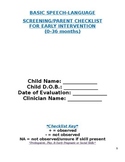 Early Intervention Speech-Language Screening Tool/Parent C
