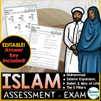 Preview of Early Islam Test - Exam Quiz Review | Muhammad Expansion 5 Pillars