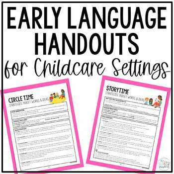 Preview of Early Language Handouts for Childcare Settings - Preschool Speech Handouts