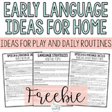 Early Language Ideas for Home - Early Intervention Freebie for Speech Therapy