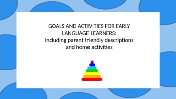 Preview of Early Language Learner- complete program with goals and activities!