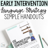 Early Language Strategy Handouts- Early Intervention Parent-Coaching