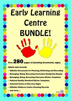 Preview of Early Learning Childhood Centre Mega BUNDLE! - EYLF Documents, Signage & Labels