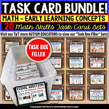 Preview of Early Learning Concepts MATH Task Card Bundle for Special Education