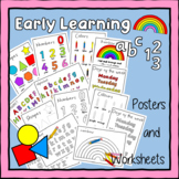 Kindergarten Worksheets  - Numbers, Letters, Shapes, Color