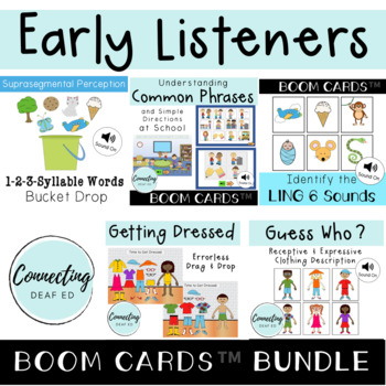 Preview of Early Listeners ⚡ Boom Cards™⚡ BUNDLE!