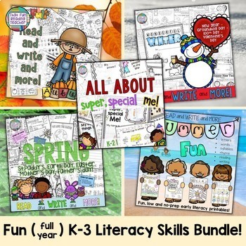 Preview of Early Literacy Activities Bundle for the year