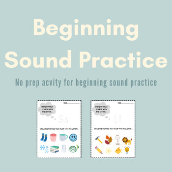 Preview of Early Literacy Mastery: Beginning Sound Practice