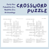 Early Man Crossword Puzzle Review Activity - Printable and