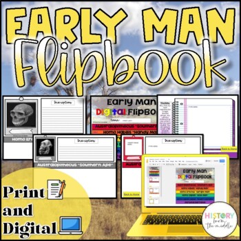 Preview of Early Man Flip Book Activity - Print and Digital