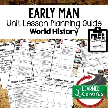 Preview of Early Man Lesson Plan Guide, World History Lesson Plans Back To School