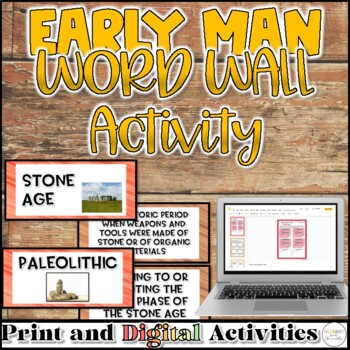 Preview of Early Man Word Wall Activity