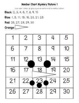 Kindergarten Number Chart 1 30