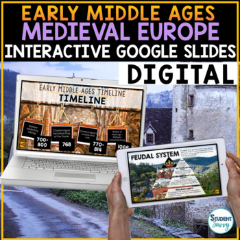 Preview of Early Middle Ages Google Classroom  | Medieval Europe Google Slides