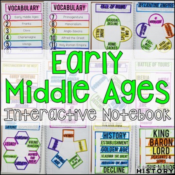Preview of Early Middle Ages Interactive Notebook Graphic Organizers Medieval History