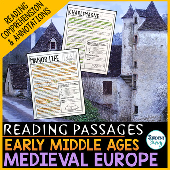 Preview of Early Middle Ages Medieval Europe Reading Passages - Questions - Annotations