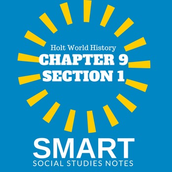 Preview of Middle Ages SMART Cornell notes Holt World History Ch. 9 Sec. 1