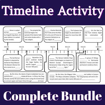 Preview of Early Middle Ages Timeline Bundle