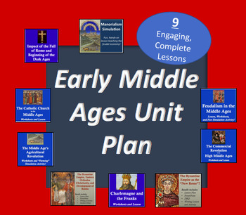 Preview of Early Middle Ages Unit Bundle - 9 lessons; 105 pages of material!