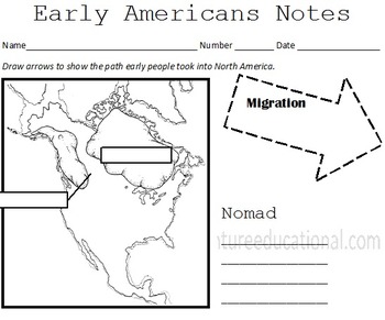 Preview of Early Native Americans Interactive Notes and Assessment