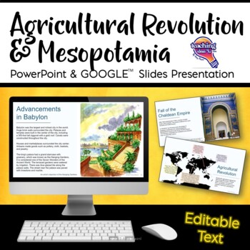 Preview of Early People, Agricultural Revolution, & Mesopotamia EDITABLE Presentations