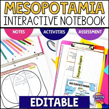 Preview of Early Agricultural Revolution & Mesopotamia EDITABLE Interactive Notebook Unit