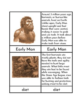 Preview of Early(Prehistoric) Man - Three/Four Part Cards