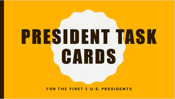 Preview of Early President Task Cards