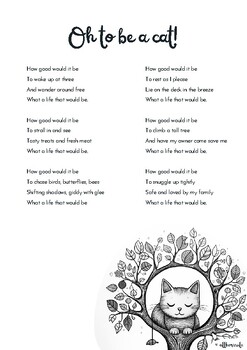 Preview of Early Primary Poem 'Oh to be a cat!'