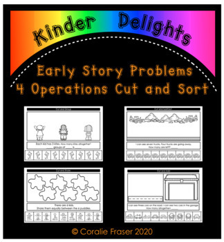 Preview of Early Problem Stories 4 operations Cut and Sort
