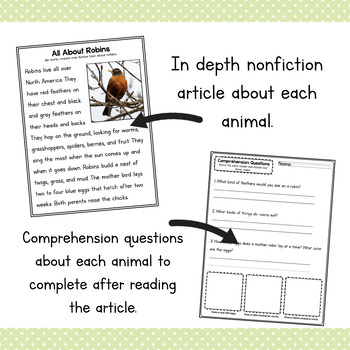Early Reader Nonfiction Animal Articles | Articles for Animal Research