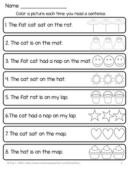 words frequency level high 4 by with Fluency Sentences Teachers Pay Teachers CVC   J Amy