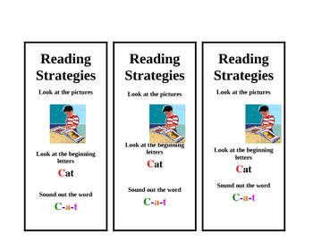 Preview of Early- Reading Strategies Bookmark