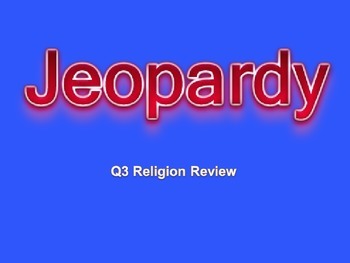 Preview of Early Religions Jeopardy Review Game