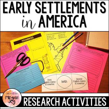 Preview of Early Settlements of America Research & Writing Projects