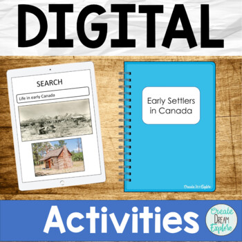 Preview of Early Settlers in Canada Google Drive Digital Notebook Resource