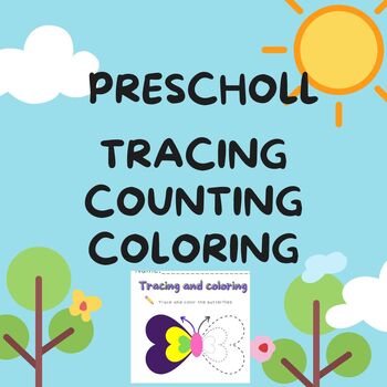 Preview of Early Skills: Preschool Fine Motor Activity Sheets for Tracing, Coloring