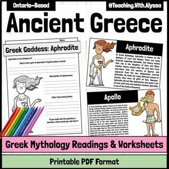 Early Societies | Greek Mythology Readings Worksheets | Ancient Greece ...