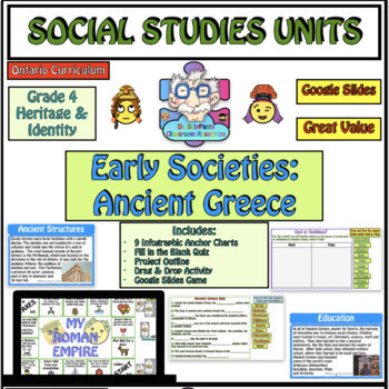 Preview of Early Societies: Ancient Greece - Grade 4 ON Curriculum - Google Slides + Game