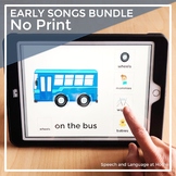 Early Songs Activity No Print Bundle | Early Intervention,