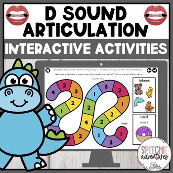 Preview of D Sound Articulation Interactive Activities Boom Cards