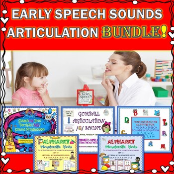 Preview of Early Speech Sounds Articulation Bundle: B, D, G, H, K, M, N, P, T, W, and more!