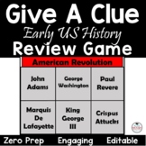 US History Review Activity  Give a Clue Game 8th grade STA